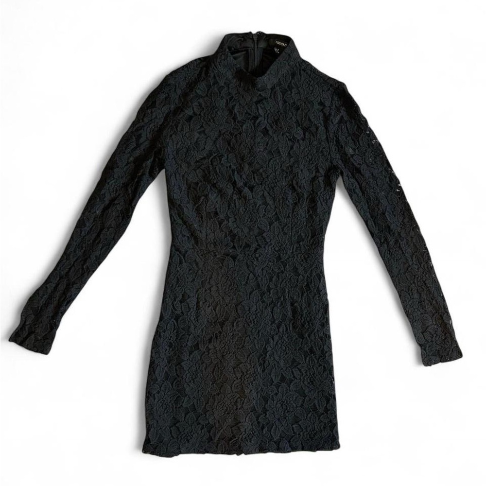 Forever 21 Elegant Black Lace Dress Long Sleeve Small